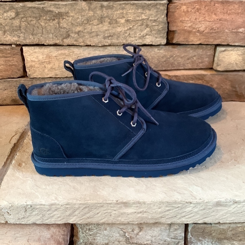 Ugg size 11 blue suede wool  lined lace up boots - Picture 3 of 12